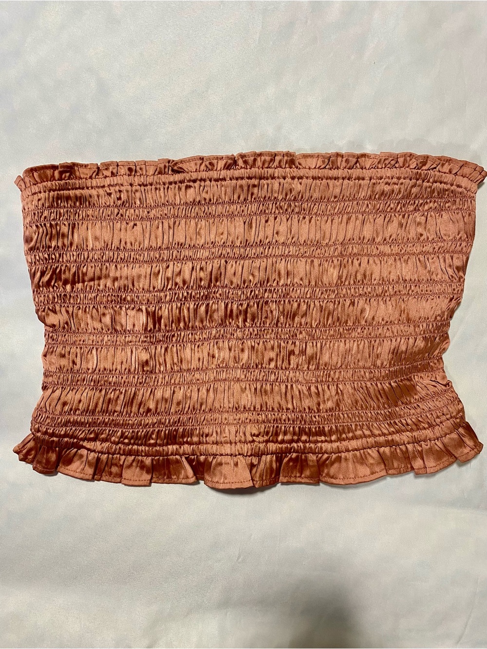 Free People Rusty Rose Smocked Satin Crop Top